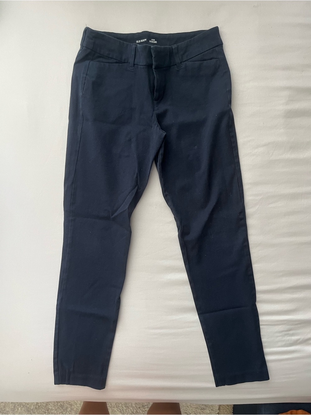 Old Navy Dark Navy Straight-Leg Stretch Pants pixie